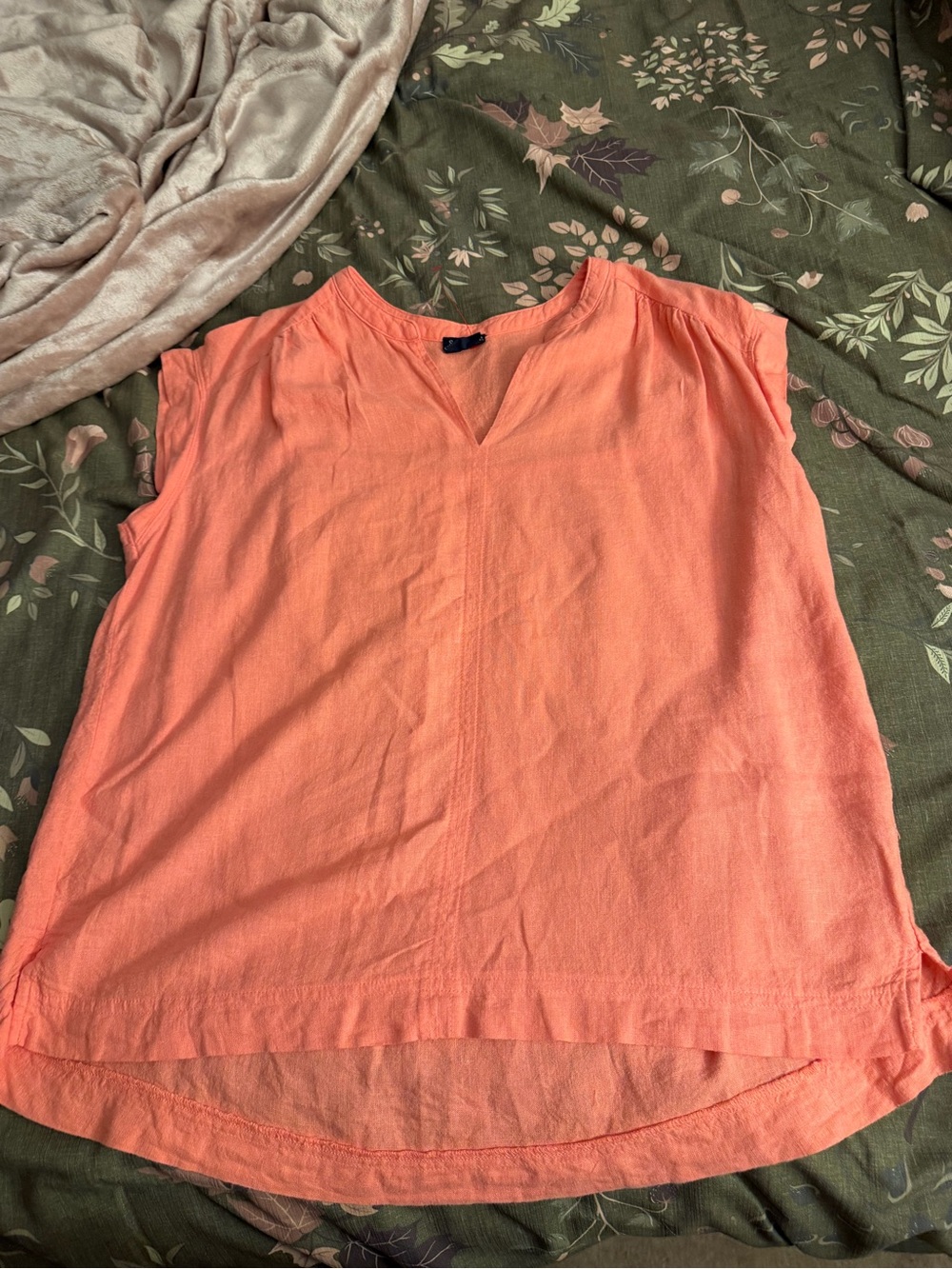 Splendid Coral Notch-Neck Cap Sleeve Blouse - Picture 3 of 8